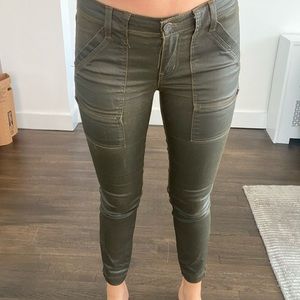 Joie Park Skinny Pants in Waxed Olive